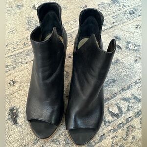 Steve Madden Nello Open Toe Bootie- Black Leather sz 7.5